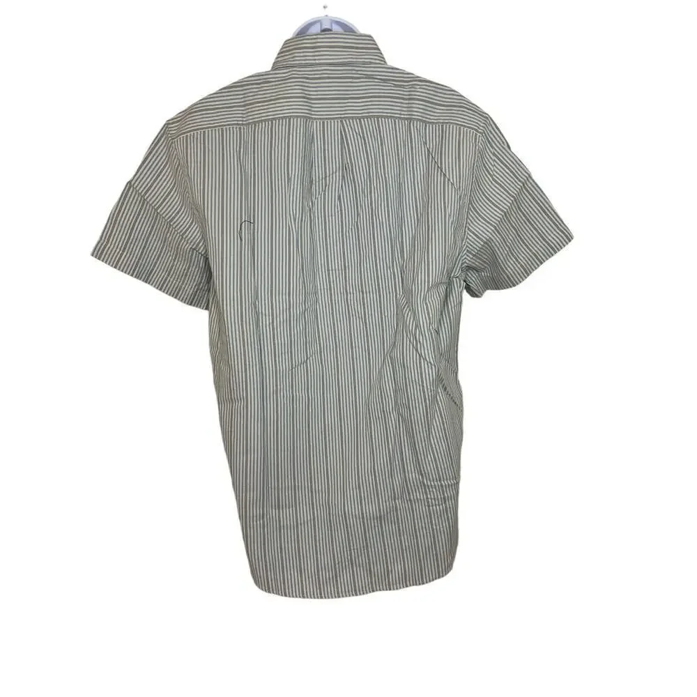 J. Crew Broken in Oxford Blue Striped Casual Shirt Classic fit Preppy 80's